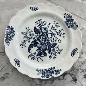 Set of 6 vintage Booth's Peony dinner plates blue and white